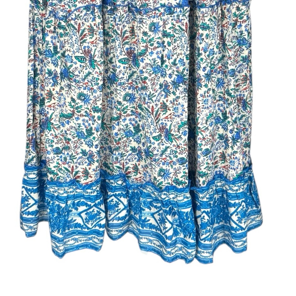 Tuckernuck Blue Distressed Chintz Prado Skirt NWT XXL Tiered Maxi - Picture 7 of 9